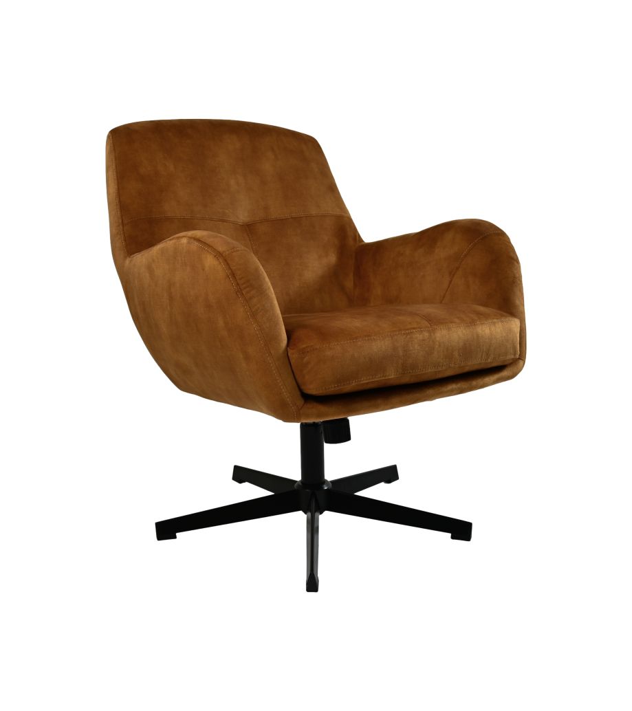 fauteuil cleveland - 75x73x88 - goud/zwart - adore/metaal