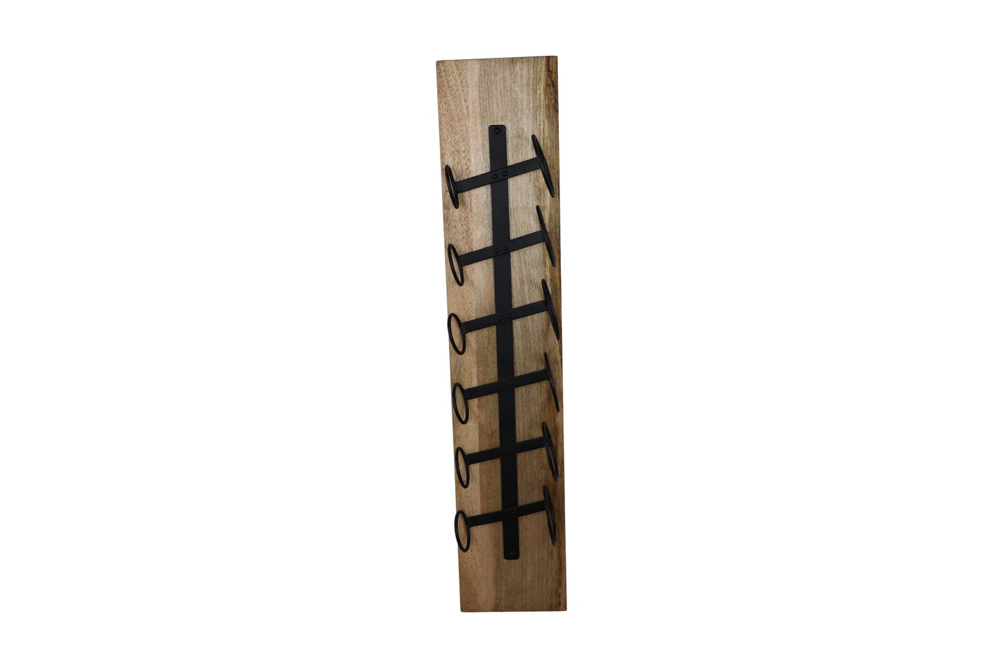 hanging wine rack 6 bottles - 20x13x100 - natural/black - mango wood/metal