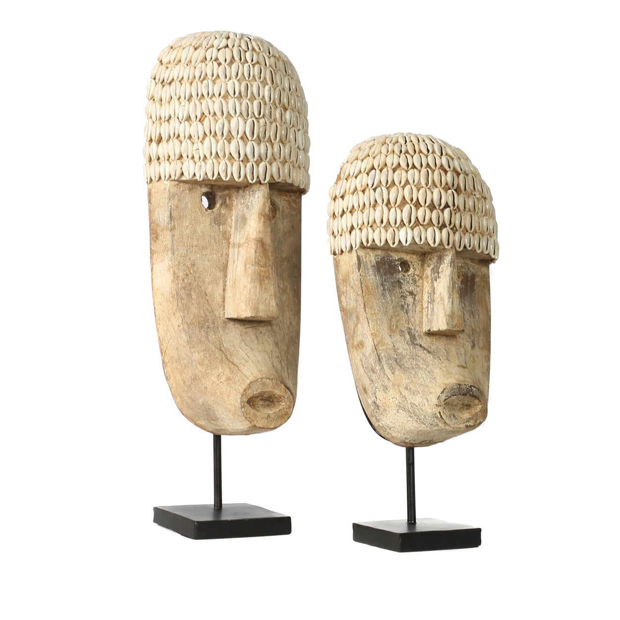 the cowrie mask on stand - large