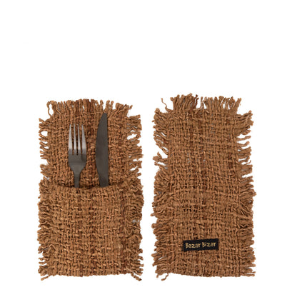 The Oh My Gee Cutlery Bag - Brown - Set of 4