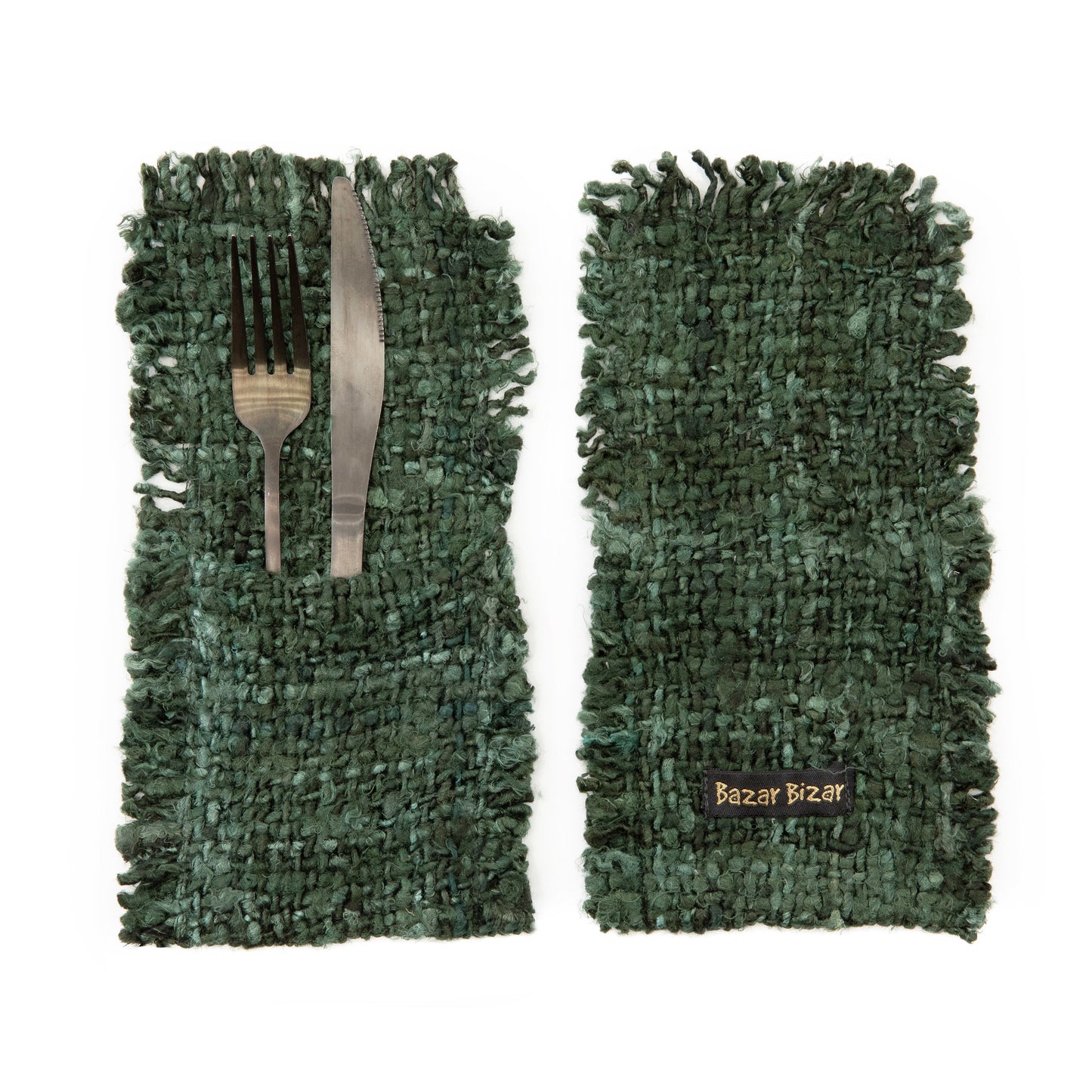 the oh my gee cutlery bag - dark green - set of 4