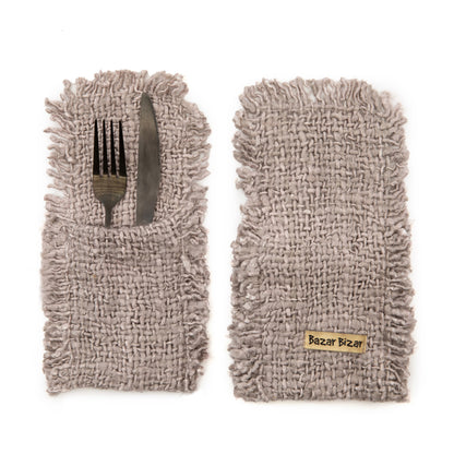 The Oh My Gee Cutlery Bag - Pearl Gray - Set of 4