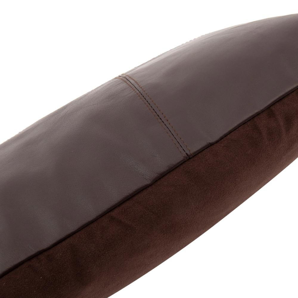het six panel leather kussenhoes - chocolade - 30x50