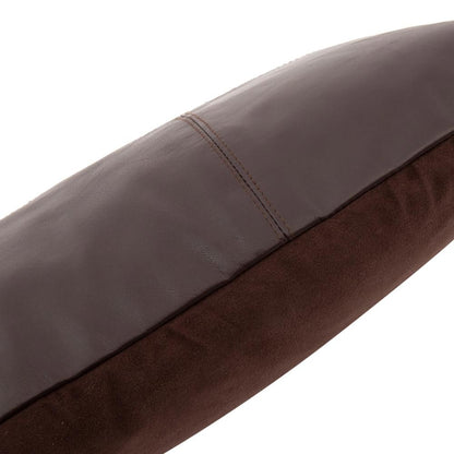 The Six Panel Leather Cushion Cover - Chocolate - 30x50