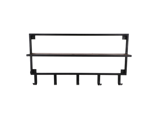 Coat rack - 68x8.5x36 - Natural/black - Mango wood/iron