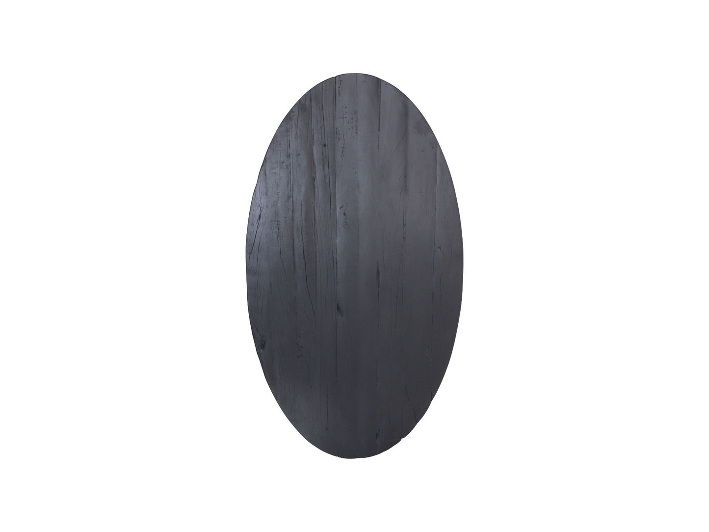 ovale eettafel - 240x120x77 - zwart - gerecycled mangohout/metaal