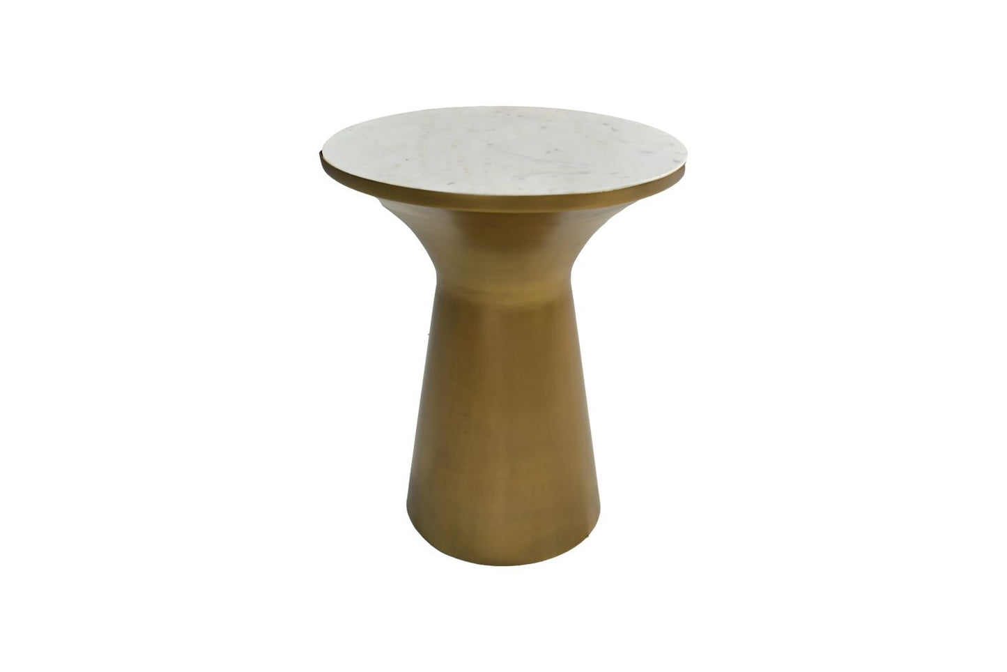 round side table - ø40x50 - white/gold - marble/iron