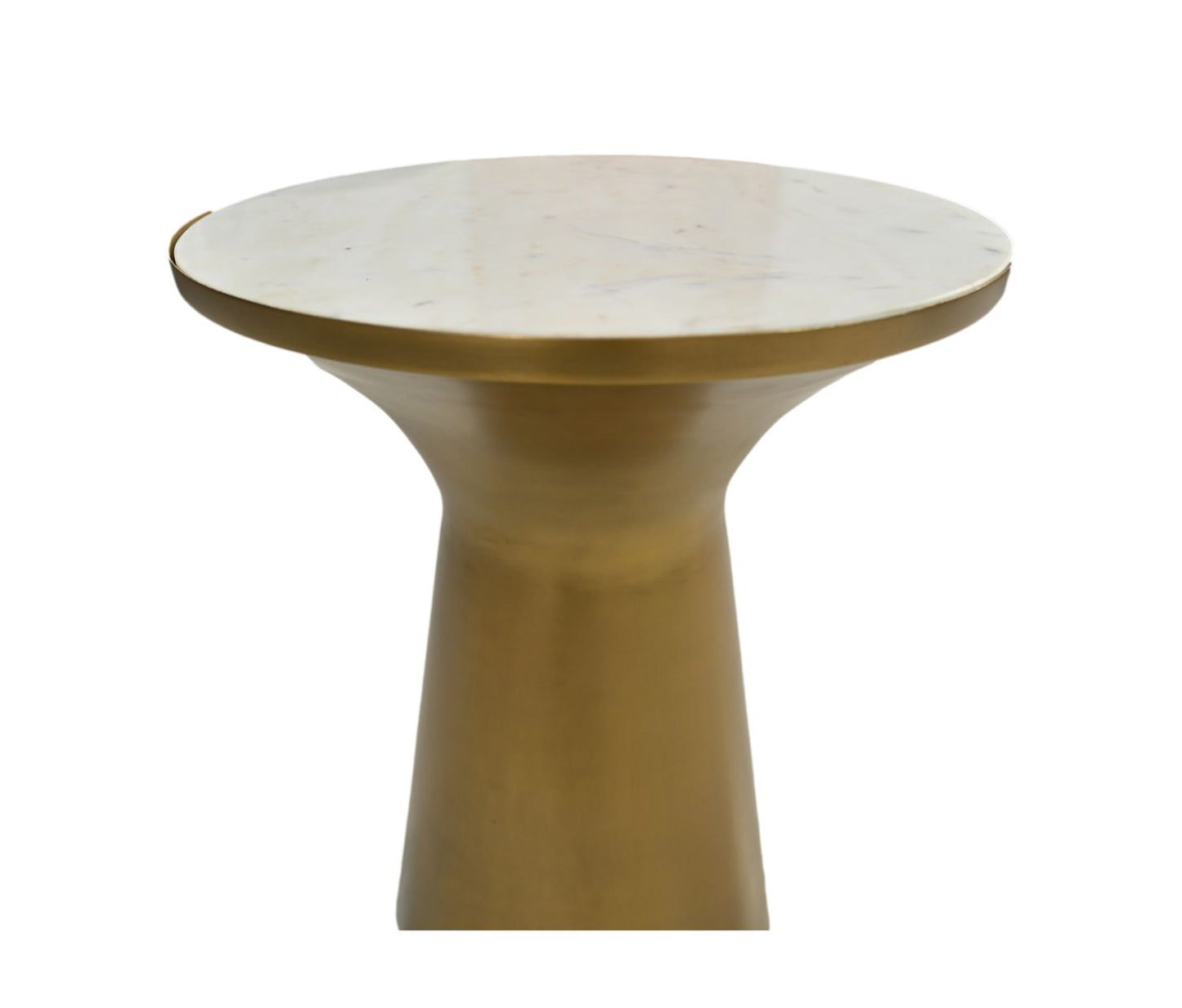 round side table - ø40x50 - white/gold - marble/iron