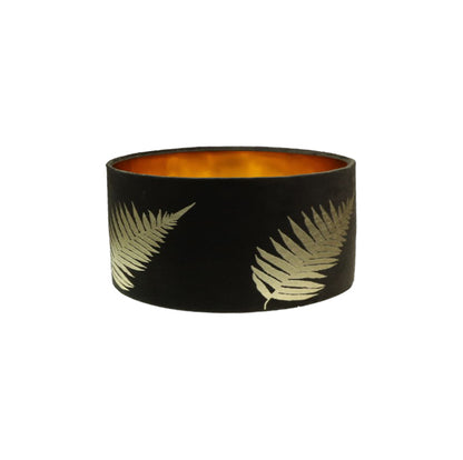 Ronde lampenkap met print - 25x25x18 - Zwart/goud - Velvet
