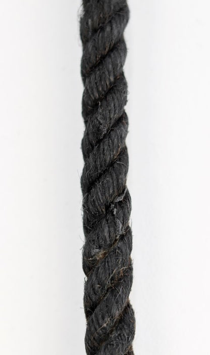 Ronde wandspiegel met touw - ø45 cm - antique gold/zwart