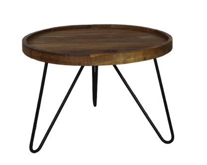 Coffee table with hairpin legs - ø60 cm - natural wax