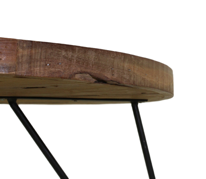 Coffee table with hairpin legs - ø60 cm - natural wax