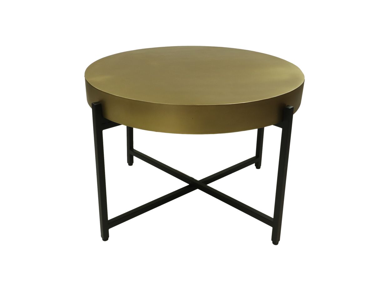 coffee table - ø70x50 - gold/black - metal