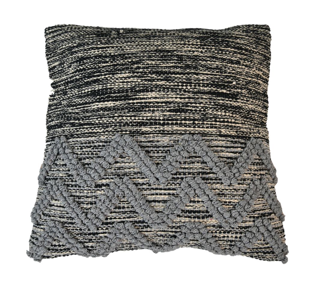 decorative cushion - 45x45 - gray/black - cotton