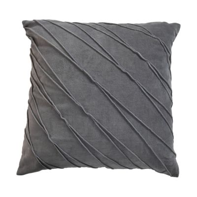 decorative cushion - 45x45 - light gray - velvet/cotton