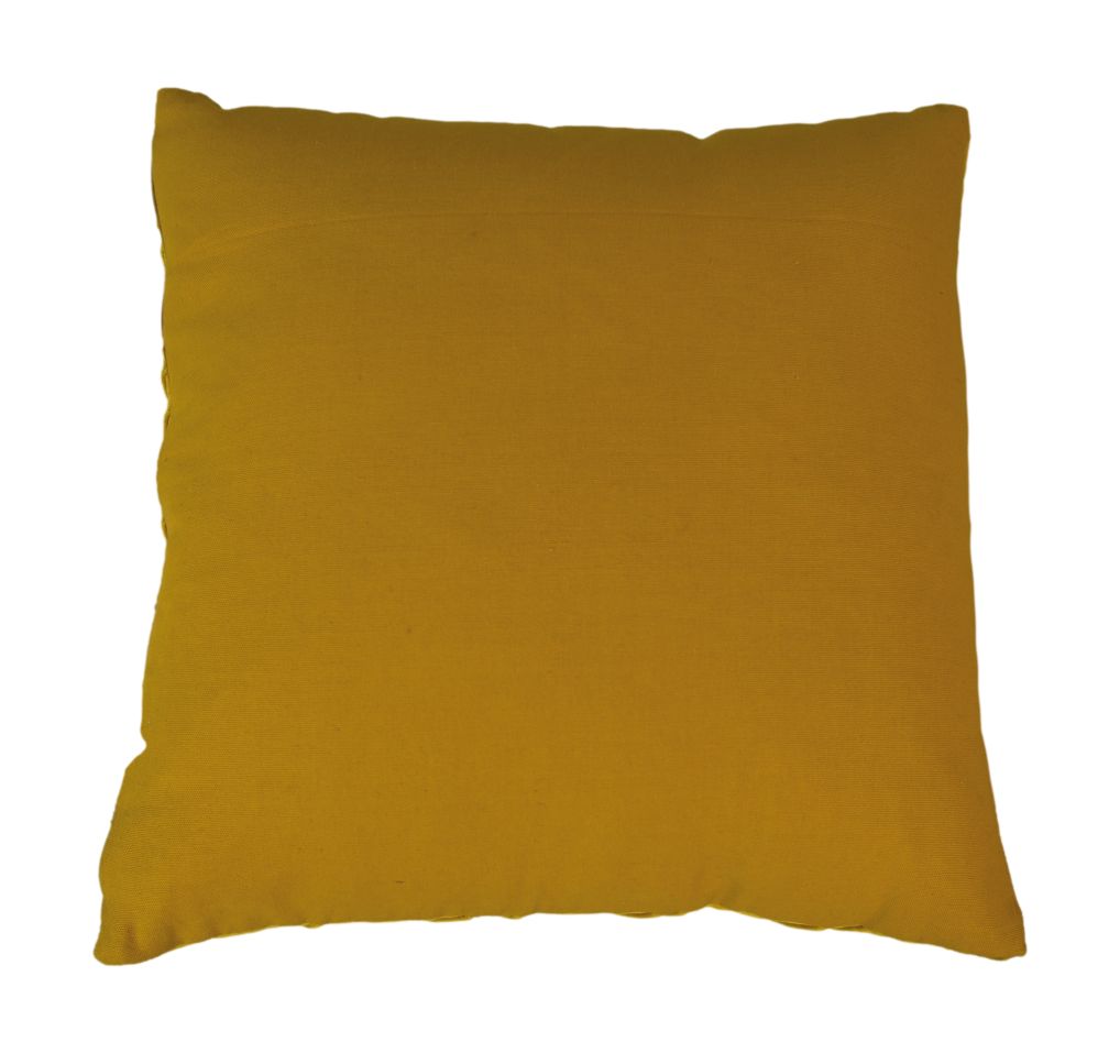 decorative cushion with print - 45x45 - mustard yellow/gold - velvet