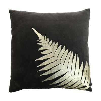 Decorative cushion with print - 45x45 - Black/gold - Velvet