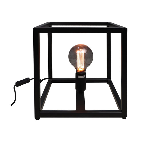 Table lamp Fremont square frame - 26x26x26 - Powder-coated black - Metal