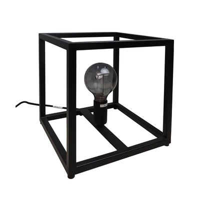 Tafellamp Fremont vierkant frame - 26x26x26 - Gepoedercoat zwart - Metaal