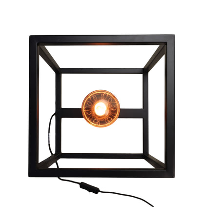 Tafellamp Fremont vierkant frame - 26x26x26 - Gepoedercoat zwart - Metaal