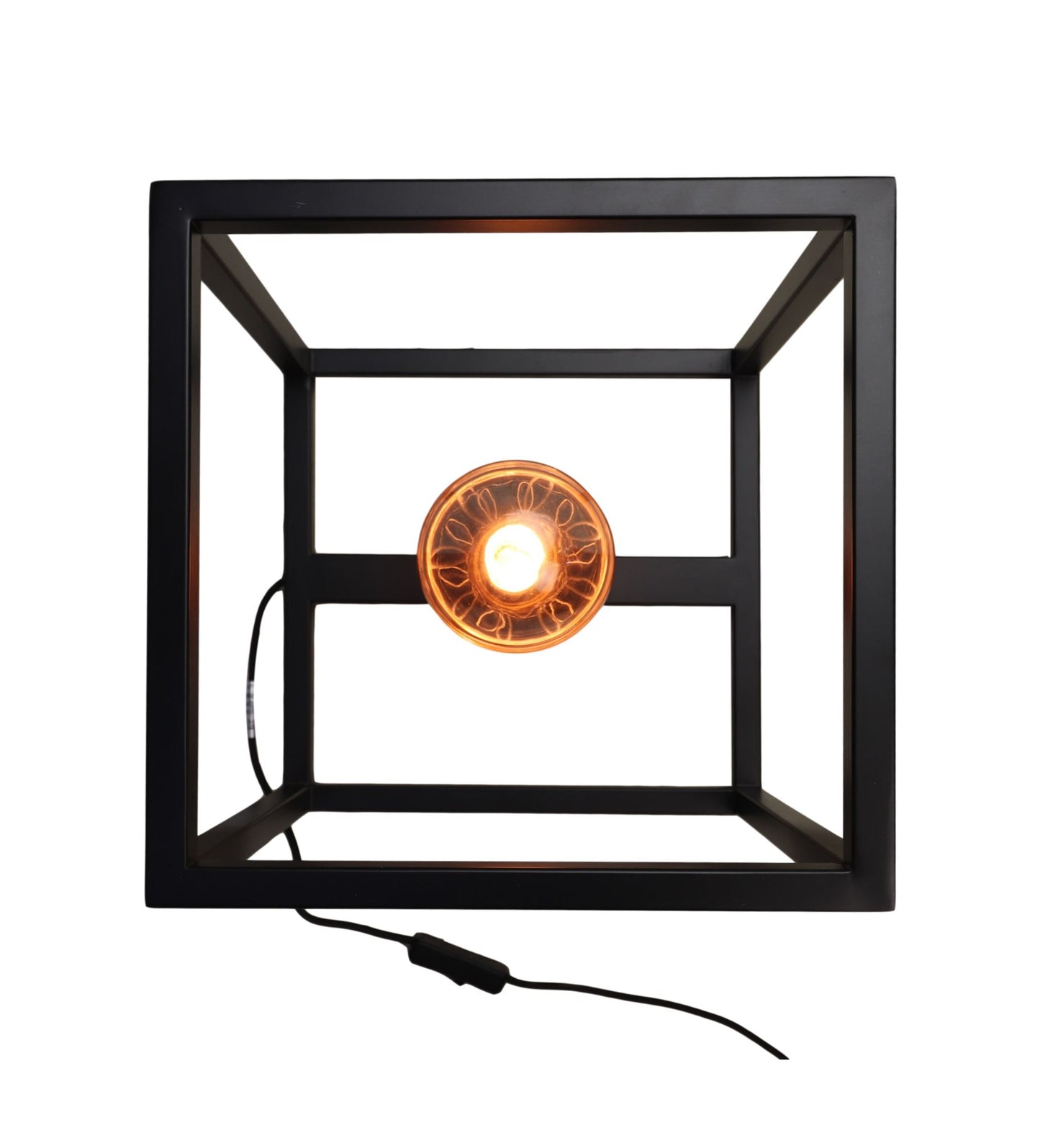 table lamp fremont square frame - 26x26x26 - powder-coated black - metal