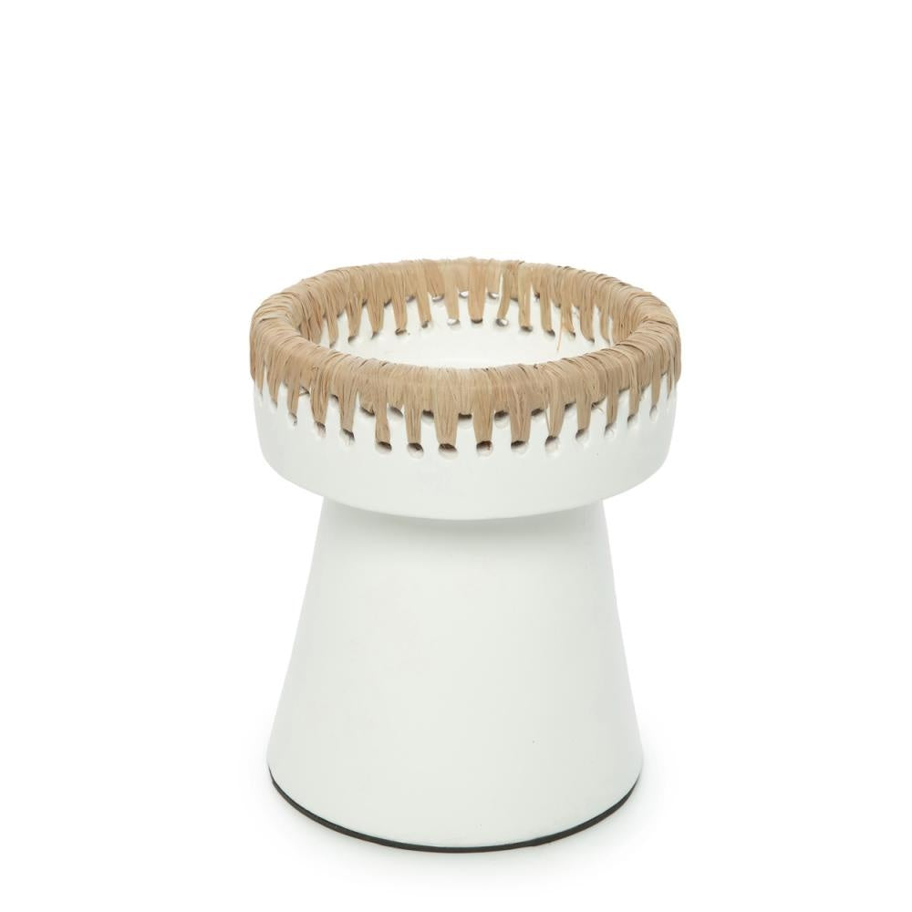 the pretty candle holder - white natural - m