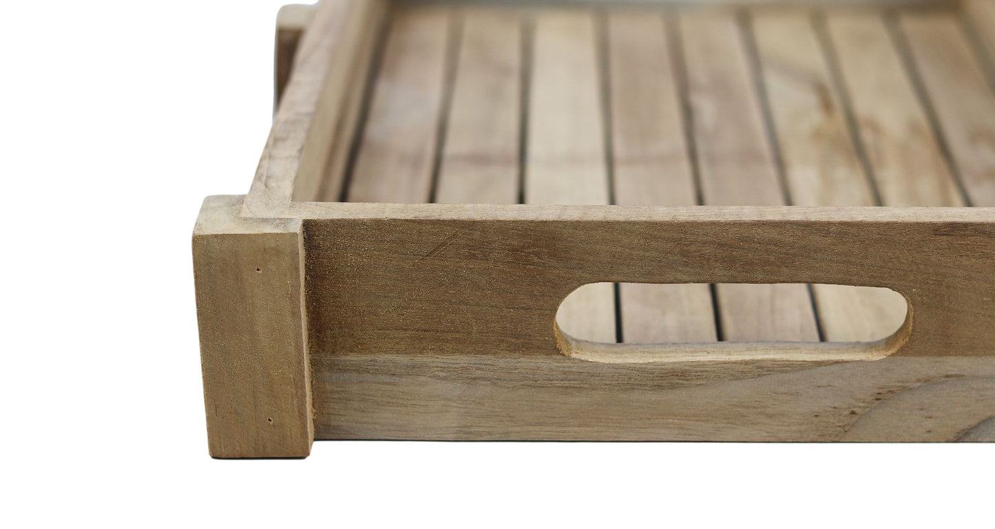 tray teak dienblad - 30x40x7 - naturel - teak