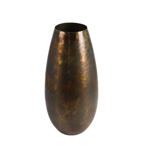 vase arezzo small - ø22x45 - brass antique gold - metal