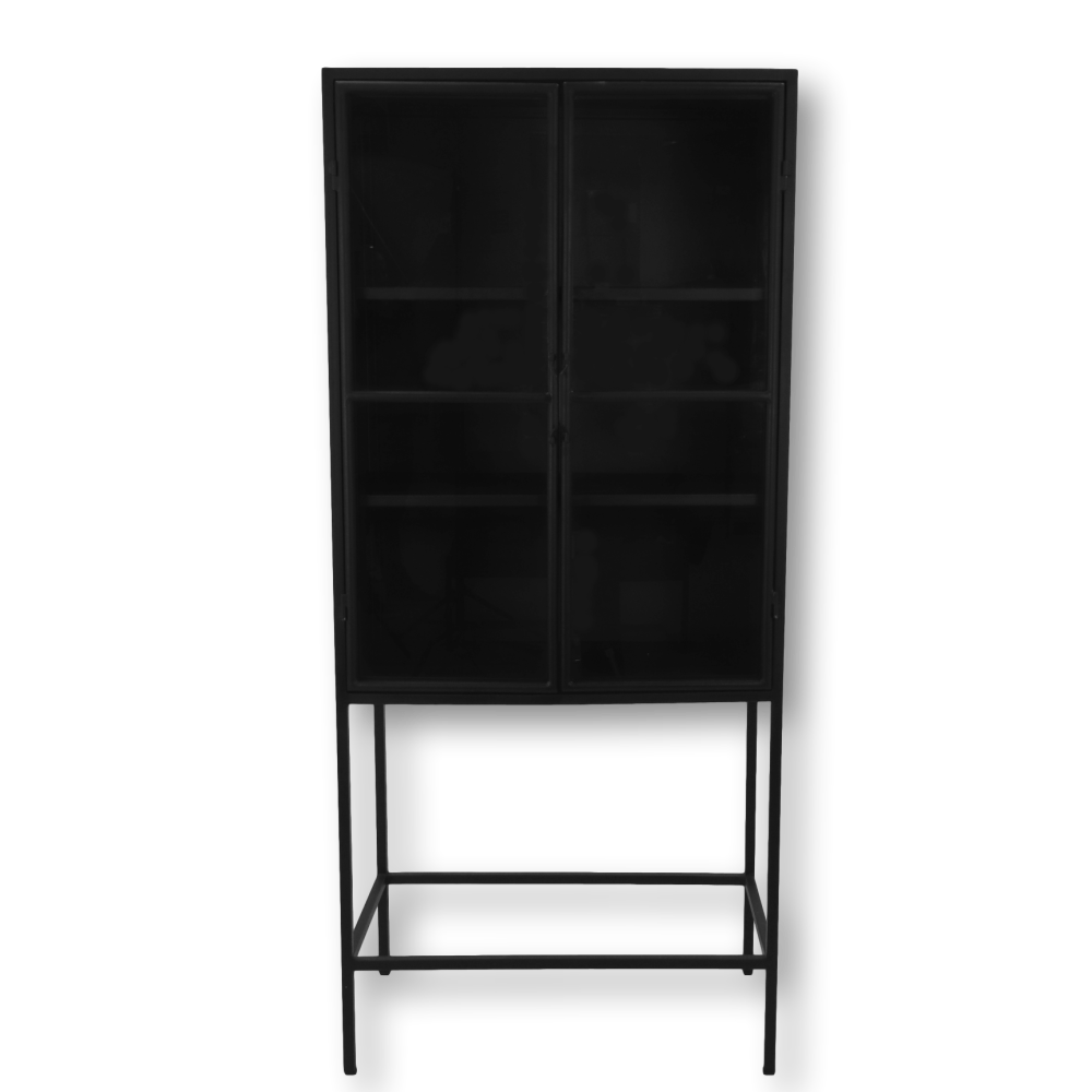 display cabinet manhattan 2 doors - 80x180 - metal/glass