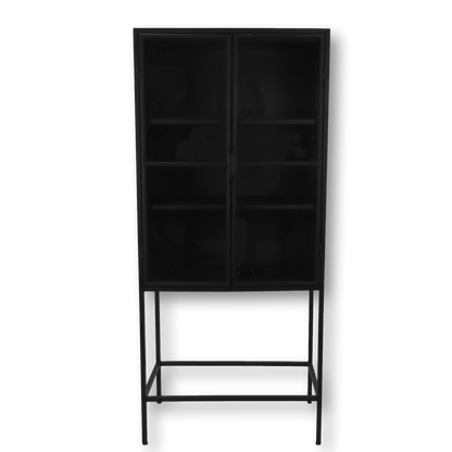 Display cabinet Manhattan 2 doors - 80x180 - metal/glass