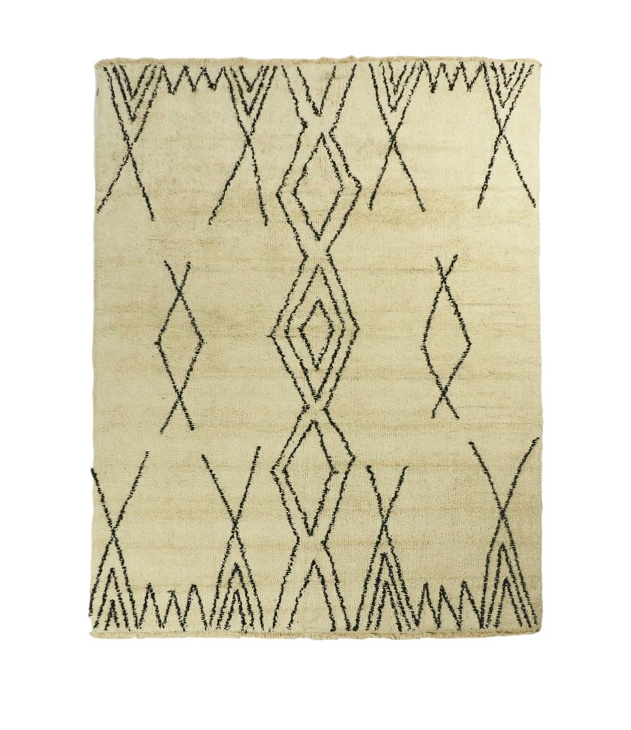 rug double square - 160x230 - black/white - cotton