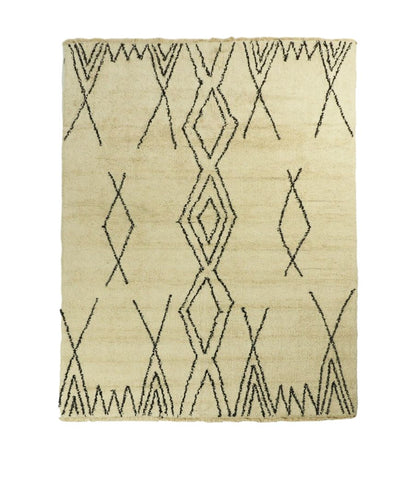 Rug Double Square - 160x230 - Black/white - Cotton