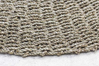 Rug - ø120 cm - raffia/seagrass - natural