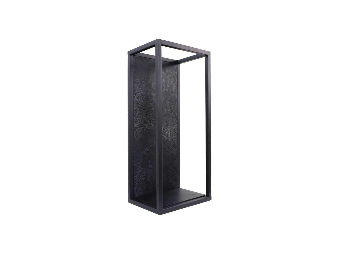 wall box fletcher - 25x18x55 - black - iron/aluminium/mango wood