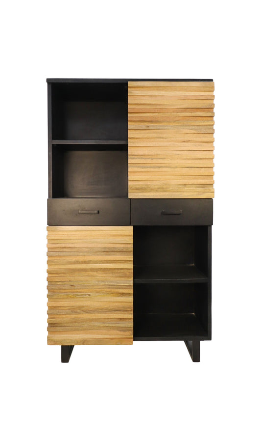 Wall cabinet Lille - acacia wood/iron