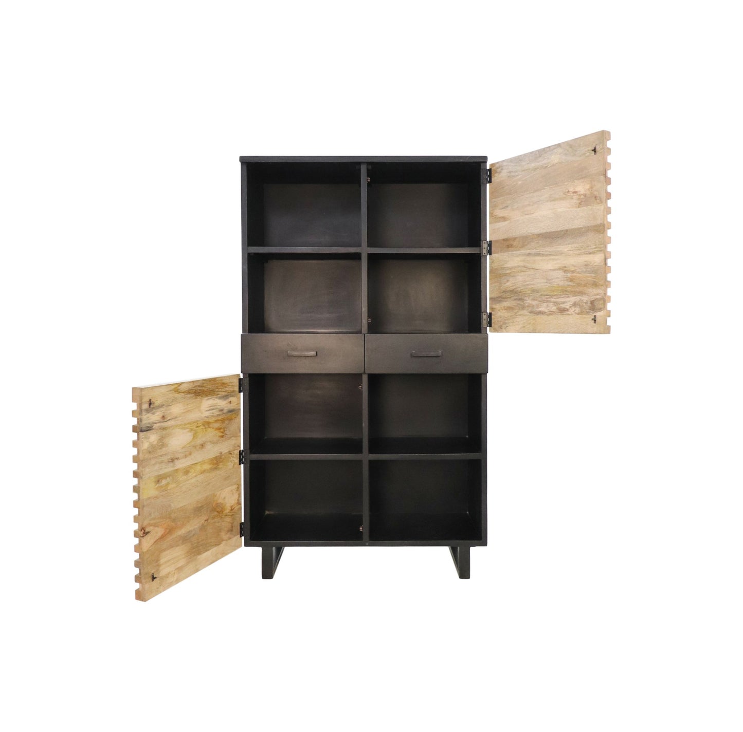 wall cabinet lille - acacia wood/iron