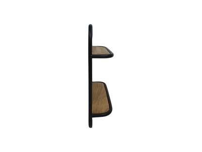 Wall shelf - 2 shelves - 50x50x12 - Black/natural - Mango wood/iron