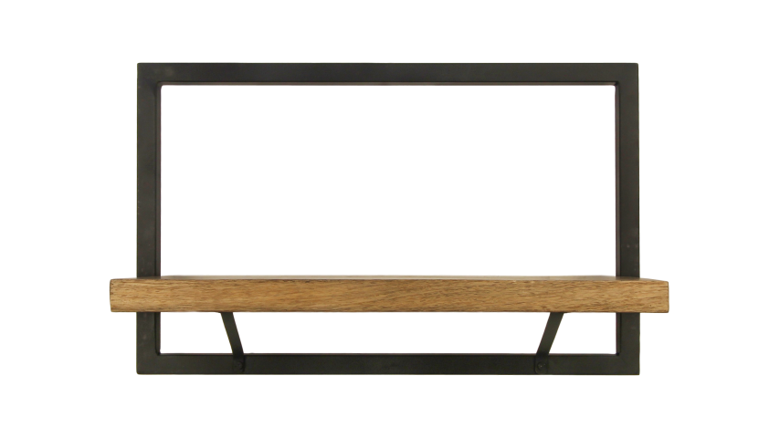 wall shelf levels - 51x32 cm - mango wood/iron