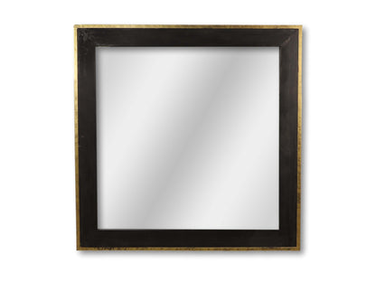 Wandspiegel - 90x90 - Goud/zwart - Teakhout