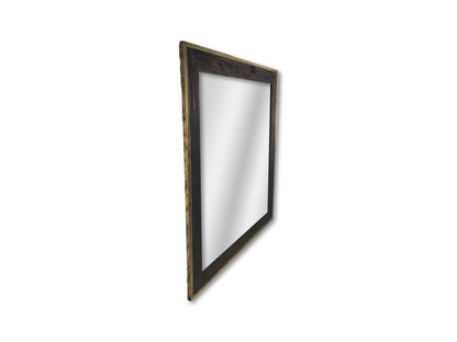 Wandspiegel - 90x90 - Goud/zwart - Teakhout