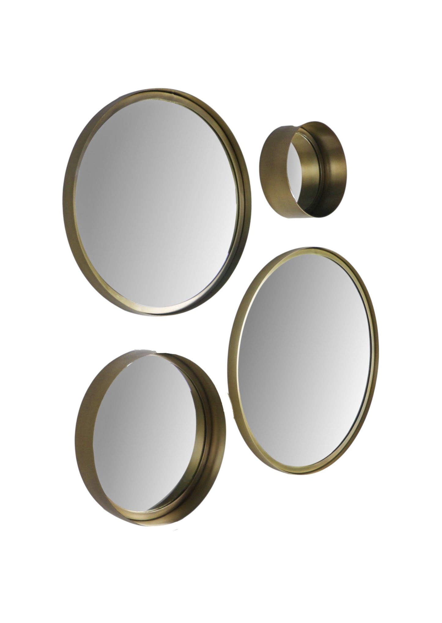 wall mirror fletcher round - ø20 - antique gold - metal/glass