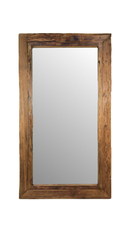 Wall mirror Rustic - 140x80 cm - driftwood teak