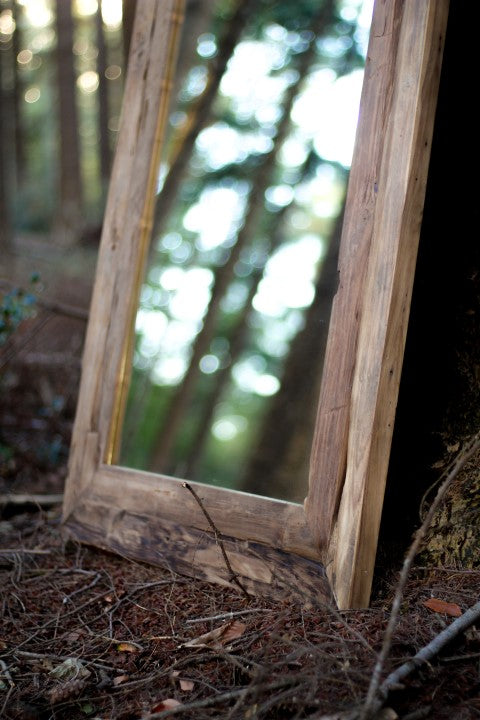 wall mirror rustic - 140x80 cm - driftwood teak