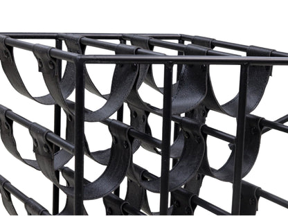 Wine rack 12 bottles - 32x33x40 - Black - Metal/Faux leather