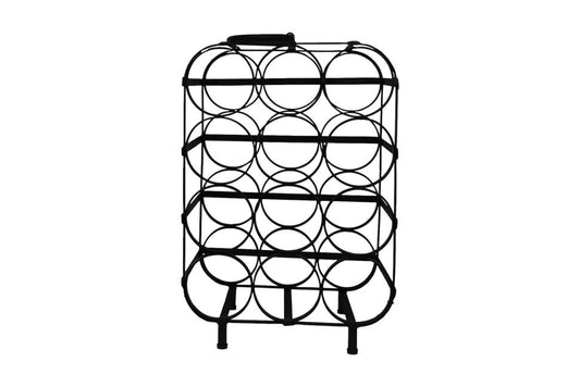 Wine rack 12 bottles - 35x25x50 - Black - Metal