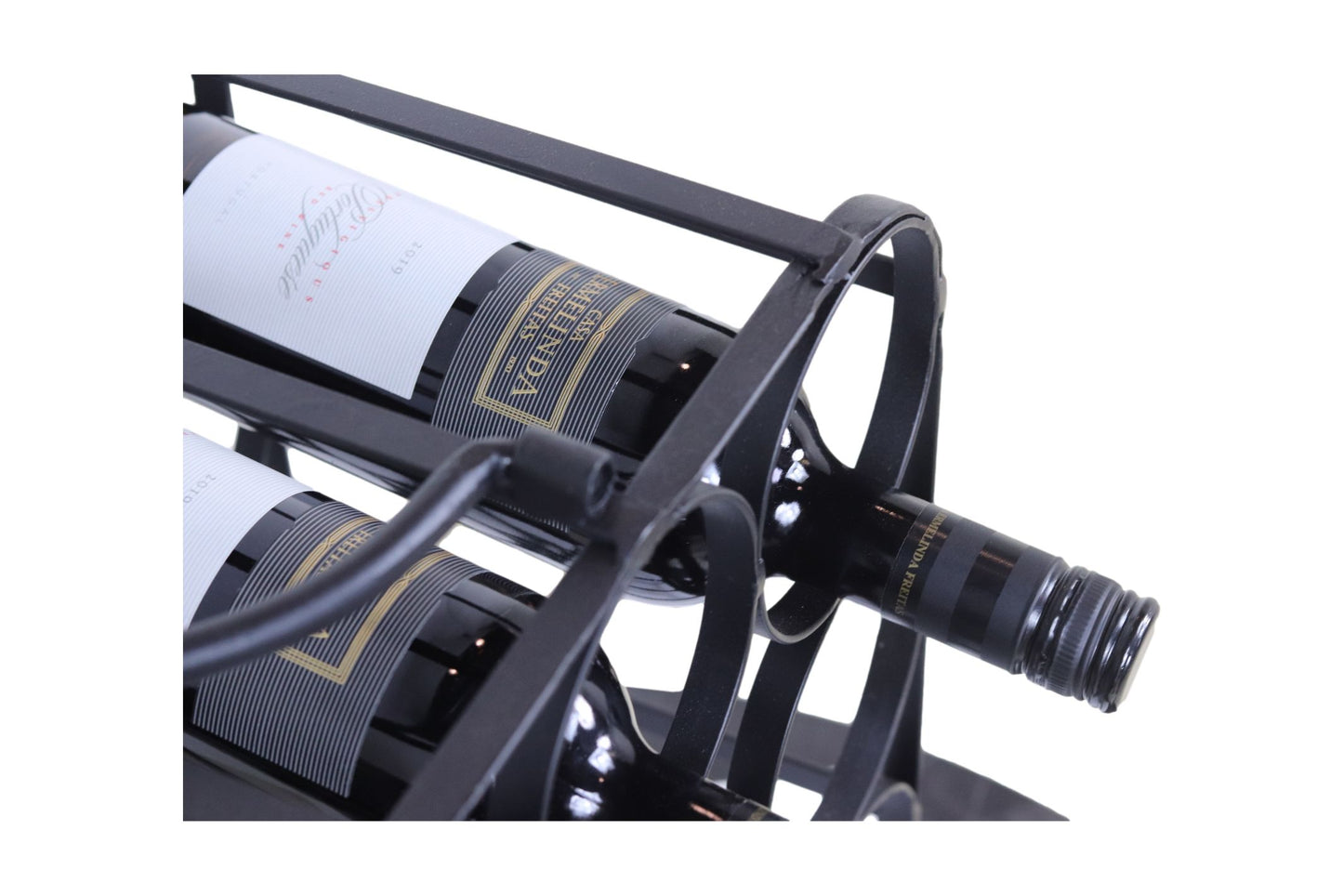wijnrek 12 flessen - 35x25x50 - zwart - metaal
